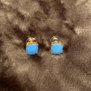 Turquoise and gold square stud earrings (NEW)